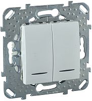 Выключатель с подсветкой без рамки Schneider Electric Unica 2-кл. белый картинка